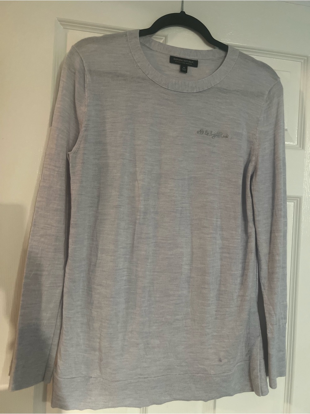 Banana Republic Women’s Crewneck Sweater in Light Gray